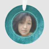 MVB Faux Velvet Teal Customizable Design オーナメント (正面)