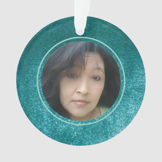 MVB Faux Velvet Teal Customizable Design オーナメント (正面)
