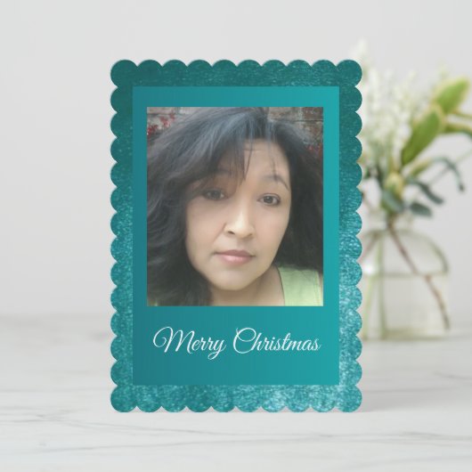 MVB Faux Velvet Teal Customizable Design シーズンカード (スタンド正面)