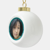 MVB Faux Velvet Teal Customizable Design セラミックボールオーナメント (右)