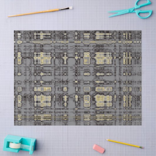 MVB Plaid Gray Beige Design 薄葉紙 (クラフト)