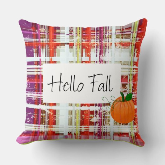 MVB Pumkin Plaid-Hello Fall クッション (正面)
