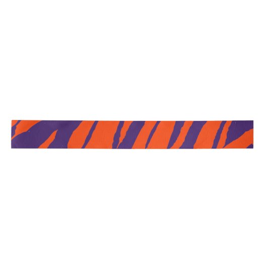 MVB Tiger Stripes Design- Orange & Purple サテンリボン (正面)