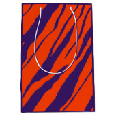 MVB Tiger Stripes Design- Orange & Purple ミディアムペーパーバッグ (正面)