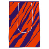 MVB Tiger Stripes Design- Orange & Purple ミディアムペーパーバッグ (裏面)