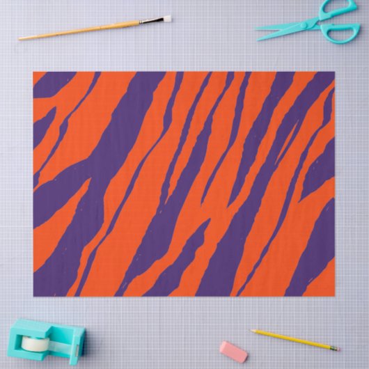 MVB Tiger Stripes Design- Orange & Purple 薄葉紙 (クラフト)