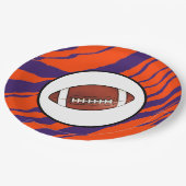 MVB Tiger Stripes Design- Orange & Purple Football ペーパープレート (アングル)