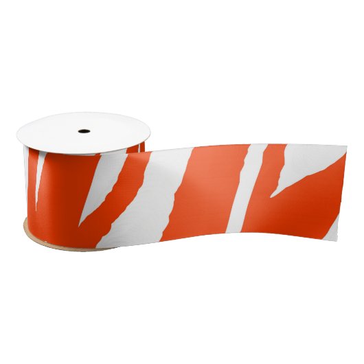 MVB Tiger Stripes Design- Orange & White サテンリボン (リール)