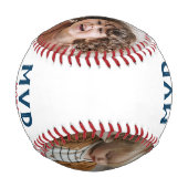 MVD最も価値のあるパパ2枚の写真カスタム 野球ボール (裏面)