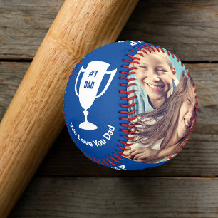 MVPエ最高のバーパパパーソナライズされた写真ブルー 野球ボール