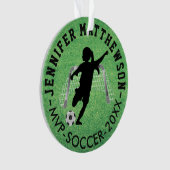 MVPサッカー⚽選手 – 女子 オーナメント (正面)