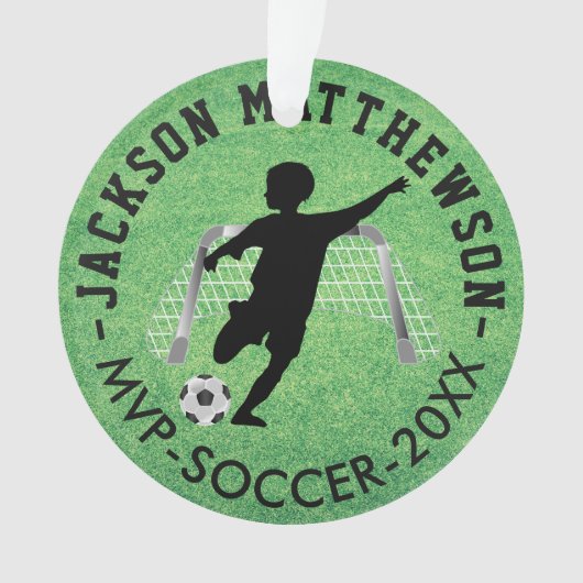 MVPサッカー⚽選手 – 男の子 オーナメント (正面)