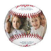 MVP最も価値のあるPapa 2枚の写真カスタム 野球ボール (正面)