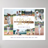 MVP Baseball Player Sports Photo Collage Keepsake ポスター (正面)