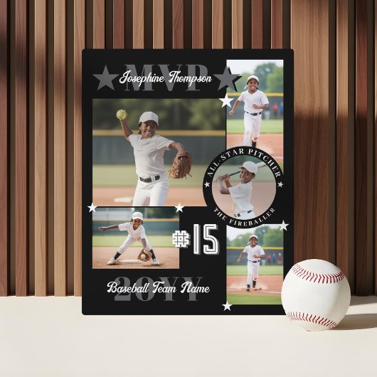 MVP End of Season Baseball Player Photo Collage フォトプラーク