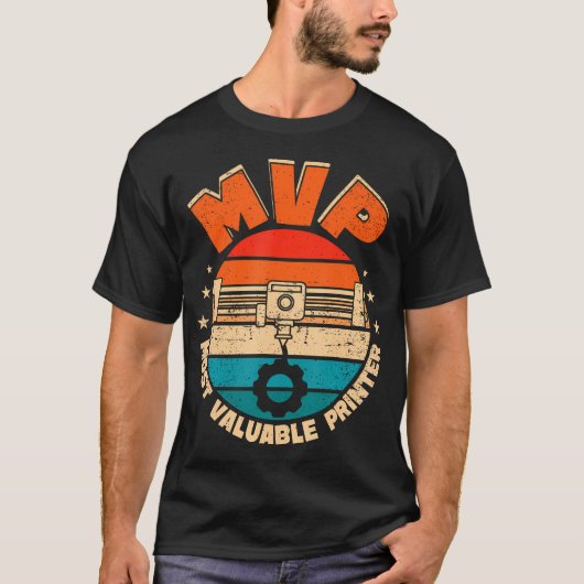 Mvp Most Valuable Printer 3Dプリント 面白い男性向け Tシャツ (正面)