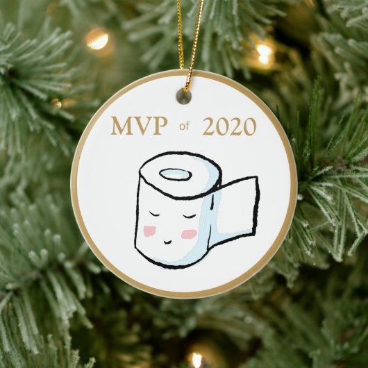 MVP Of 2020トイレ紙おもしろいクリスマスオーナメント セラミックオーナメント (ツリー)
