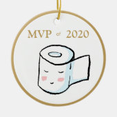 MVP Of 2020トイレ紙おもしろいクリスマスオーナメント セラミックオーナメント (正面)