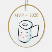 MVP Of 2020トイレ紙おもしろいクリスマスオーナメント セラミックオーナメント (左)