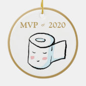 MVP Of 2020トイレ紙おもしろいクリスマスオーナメント セラミックオーナメント (裏面)