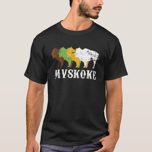 Mvskoke Creek Muskogee先住民アメリカンインディアンズメン Tシャツ (正面)