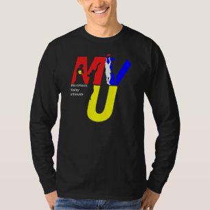 MVUのロゴのワイシャツ-黒の3色 Tシャツ
