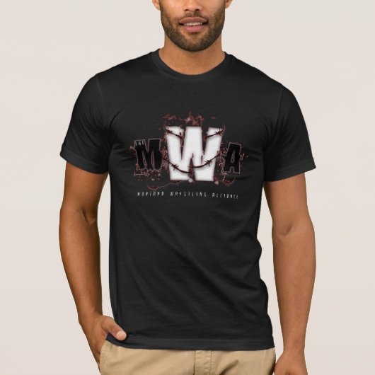 MWA -クラシック(黒のあずき色) Tシャツ (正面)