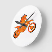 MXのオレンジ色の輝き ラウンド壁時計 (傾斜)
