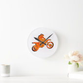 MXのオレンジ色の輝き ラウンド壁時計 (ホーム)