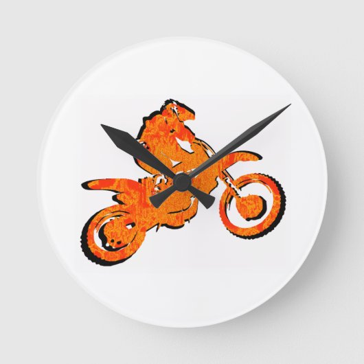 MXのオレンジ色の輝き ラウンド壁時計 (正面)