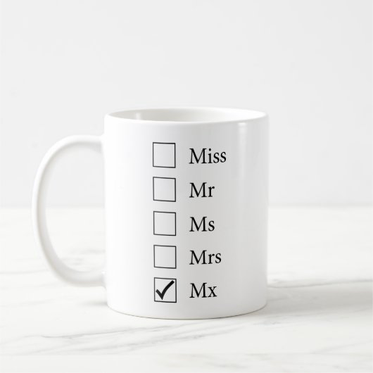 Mxのタイトル(5つの選択)のマグ コーヒーマグカップ (左)