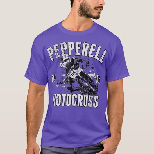 MXシャツペレルMotocross 1976レトロレース Tシャツ (正面)