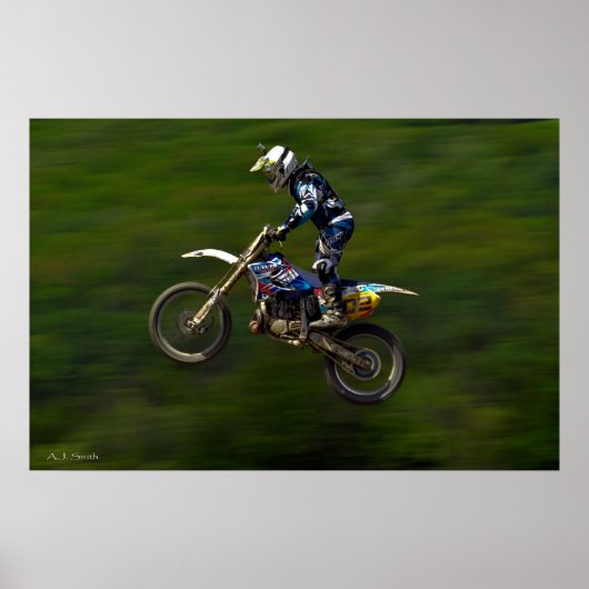 MXモトクロスレーサーが大ジャンプ ポスター (正面)