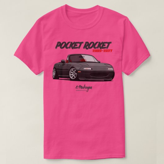 MX5 Miataブラック Tシャツ (デザイン正面)
