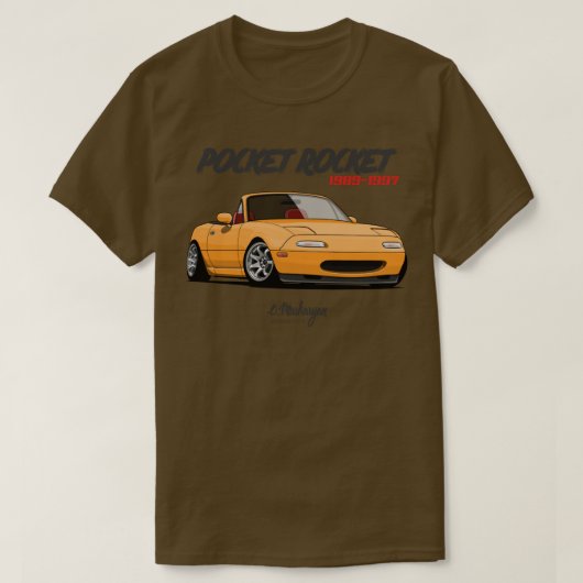 MX5 Miata黄色 Tシャツ (デザイン正面)
