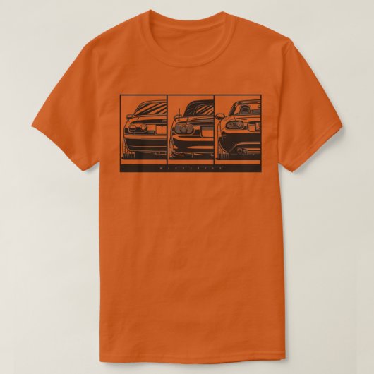 MX5 Miata GenerationsTShirt Tシャツ (デザイン正面)
