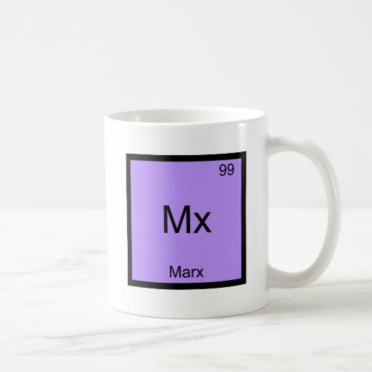 Mx - マルクス おもしろ 元素 化学記号 Tシャツ コーヒーマグカップ (右)