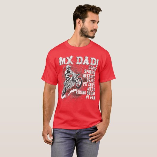 MX Dad Coach Sponsor Mechanic Driver Riding Buddy  Tシャツ (正面フル)