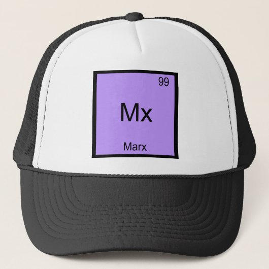 Mx - Marx要素おもしろい化学記号Tシャツ キャップ (正面)