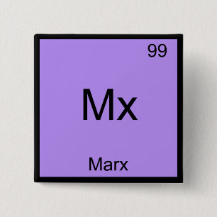 Mx - Marx要素おもしろい化学記号Tシャツ 缶バッジ