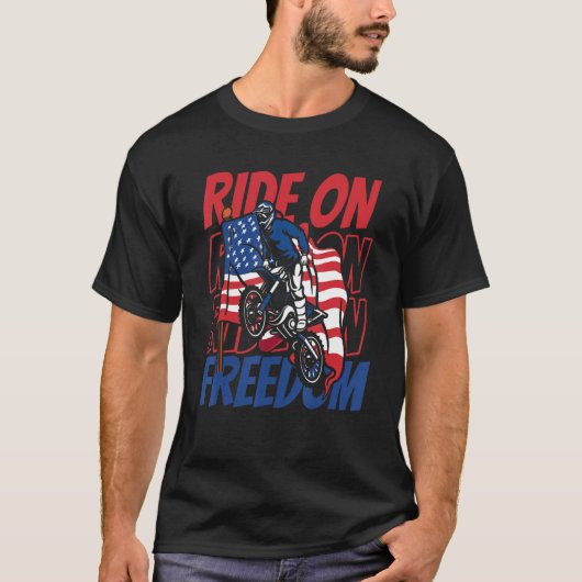 Mx Motocross Us Flag Bike Biker - Dirt Biking 4th  Tシャツ (正面)