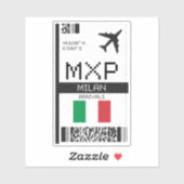 MXPミラノボーディングパス – イタリア旅行 シール (シート)
