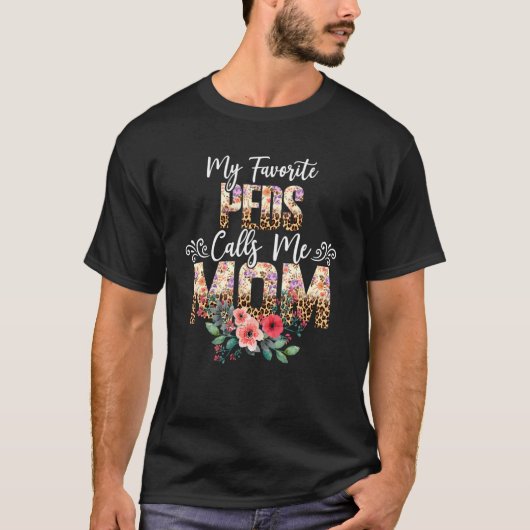 My お気に入りの BipedがMom LeopardフローラDesignと呼ぶ Tシャツ (正面)