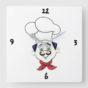 **MY お気に入りの CHEF**時計 スクエア壁時計
