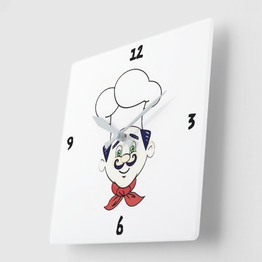 **MY お気に入りの CHEF**時計 スクエア壁時計 (傾斜)