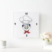 **MY お気に入りの CHEF**時計 スクエア壁時計 (ホーム)