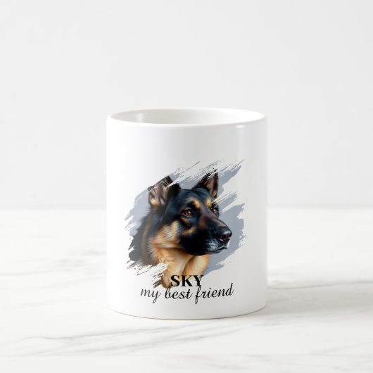 "My 最高の Friend"ドッグカスタムフォトマグ コーヒーマグカップ (中央)