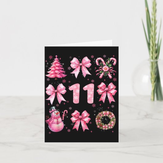 My 11th Birthday Nk Santa Coquette Snowman 11 Year カード (正面)