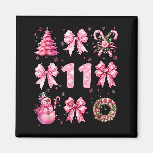 My 11th Birthday Nk Santa Coquette Snowman 11 Year マグネット (正面)