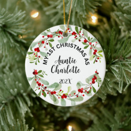 My 1st Christmas as Auntie，写真パーソナライズされた, セラミックオーナメント
